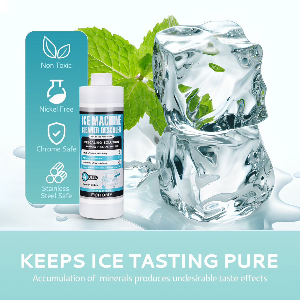 Euhomy Ice Maker Cleaner - 16/32 Fl OZ, Safe and Odor Free,  Powerful Cleansing, Universal Compatibility for Ice Makers