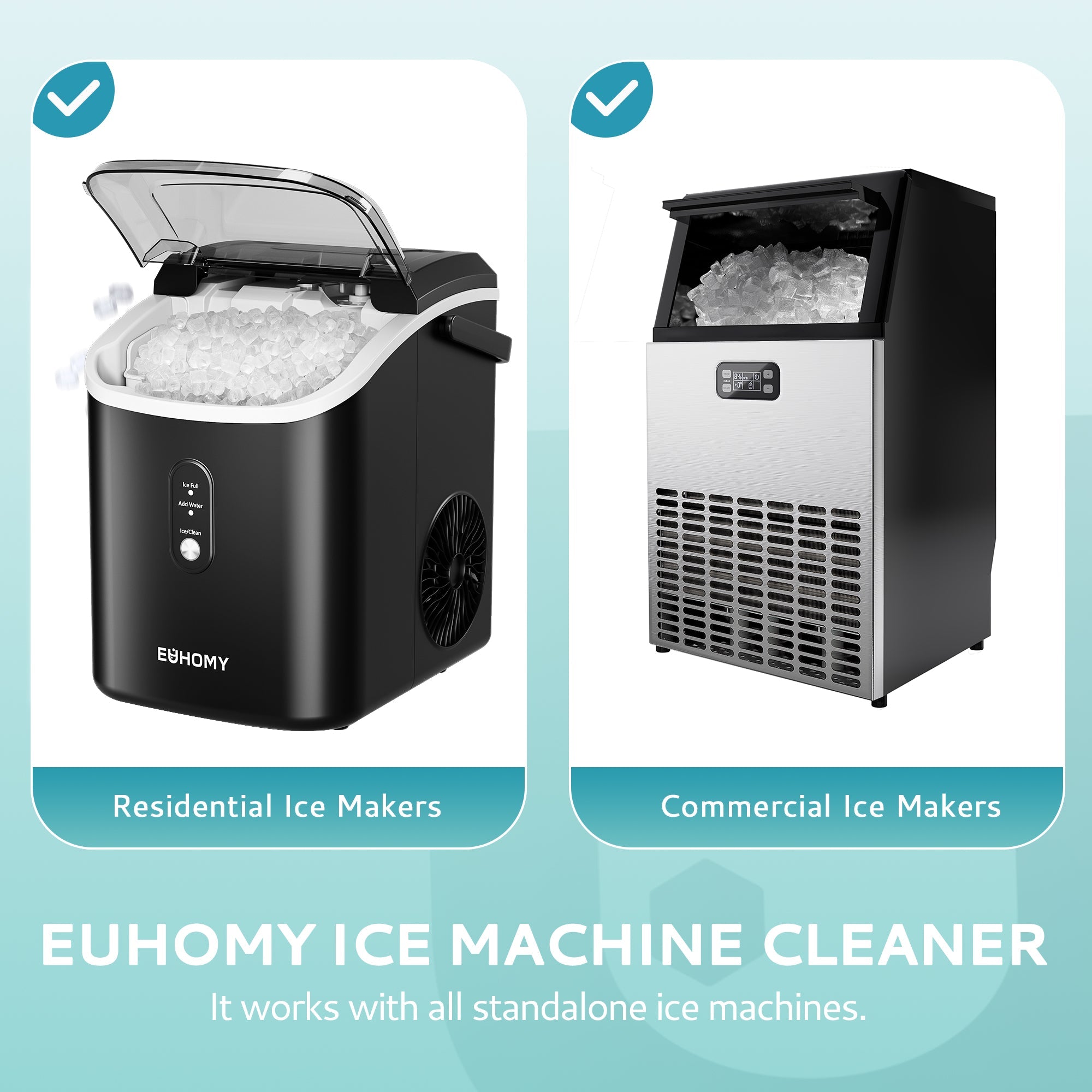 Euhomy Ice Maker Cleaner - 16/32 Fl OZ, Safe and Odor Free,  Powerful Cleansing, Universal Compatibility for Ice Makers