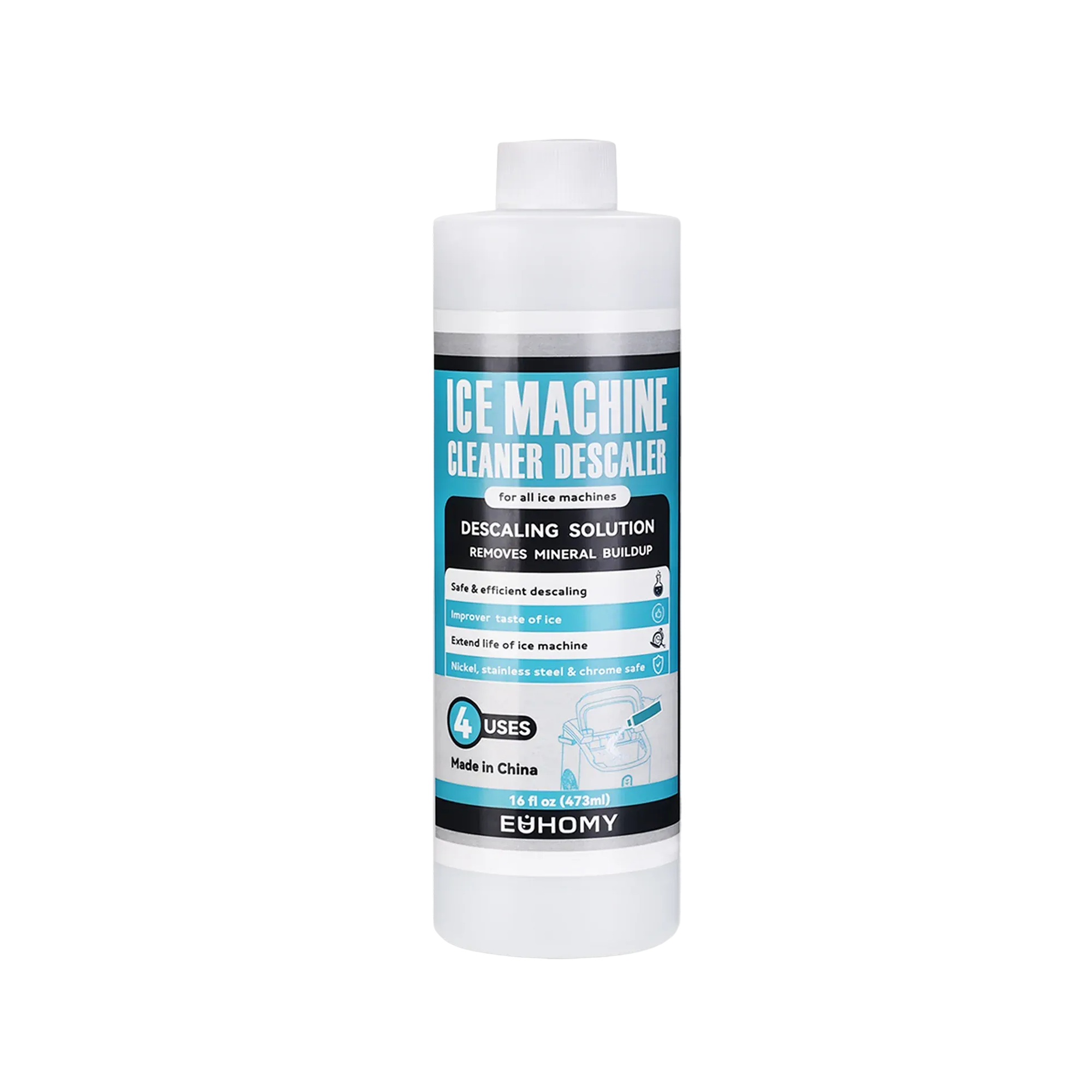 Euhomy Ice Maker Cleaner - 16/32 Fl OZ, Safe and Odor Free,  Powerful Cleansing, Universal Compatibility for Ice Makers