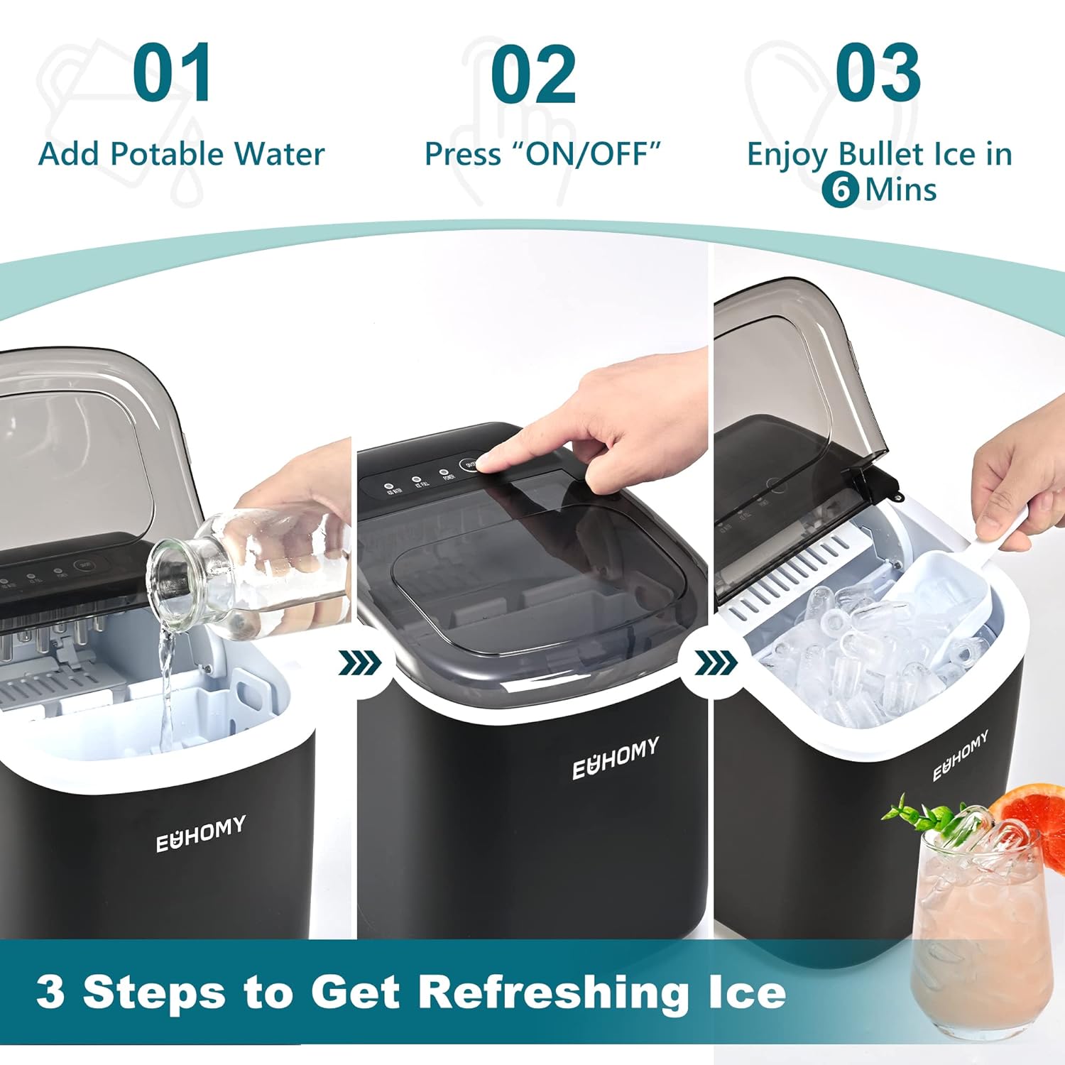 Euhomy Dart H1 Bullet Ice Maker