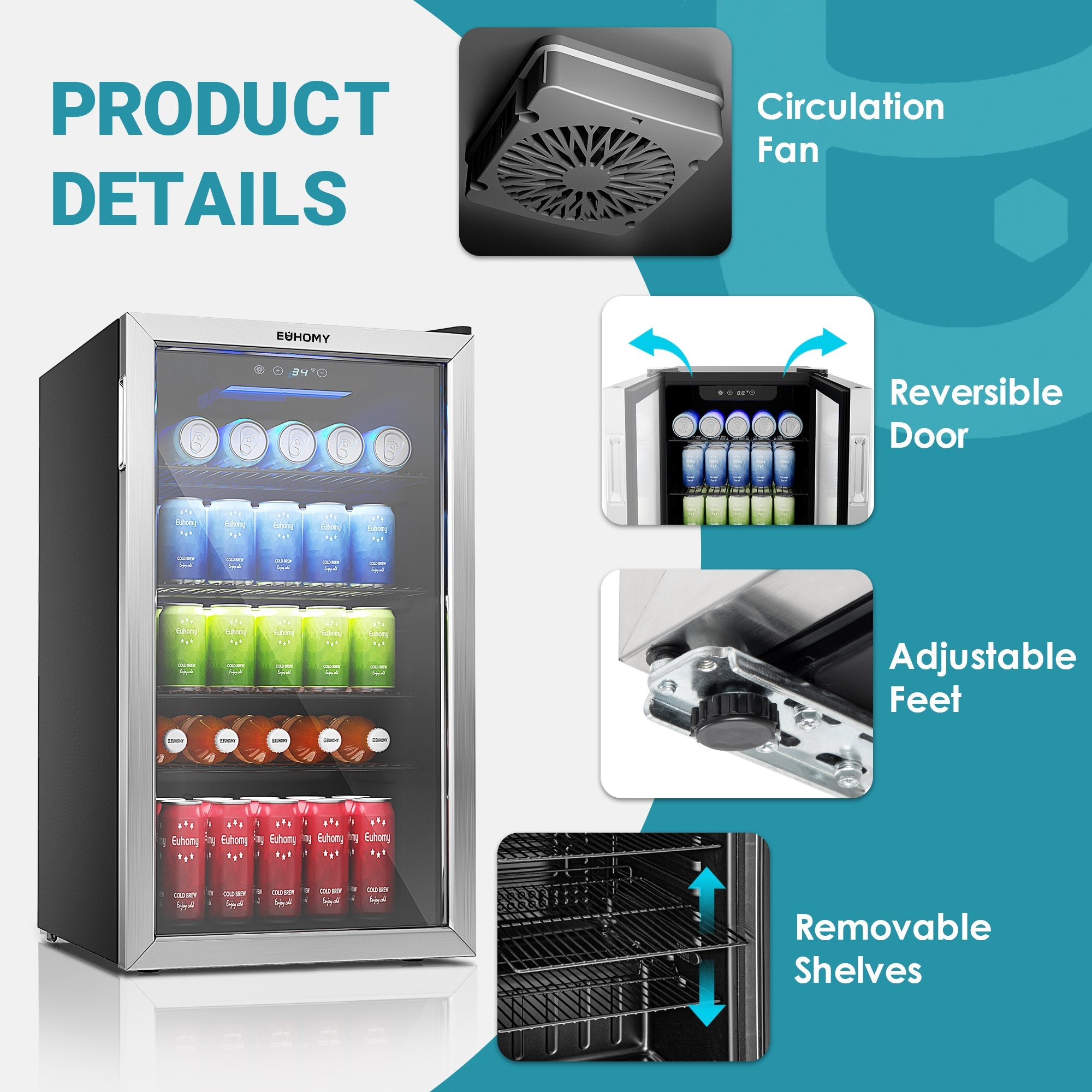 Euhomy Fizz 110 Beverage Refrigerator