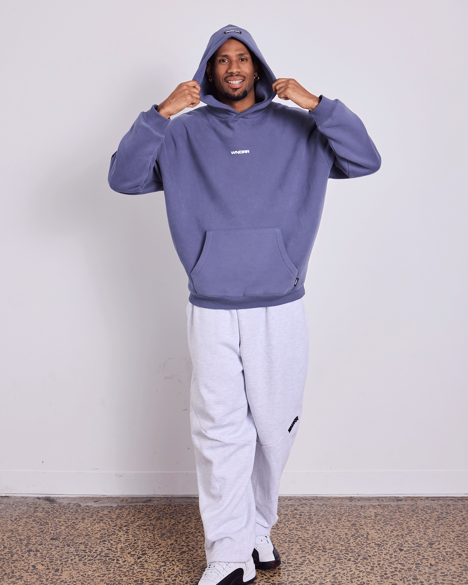 REFRAIN HOOD SWEAT - STORM BLUE