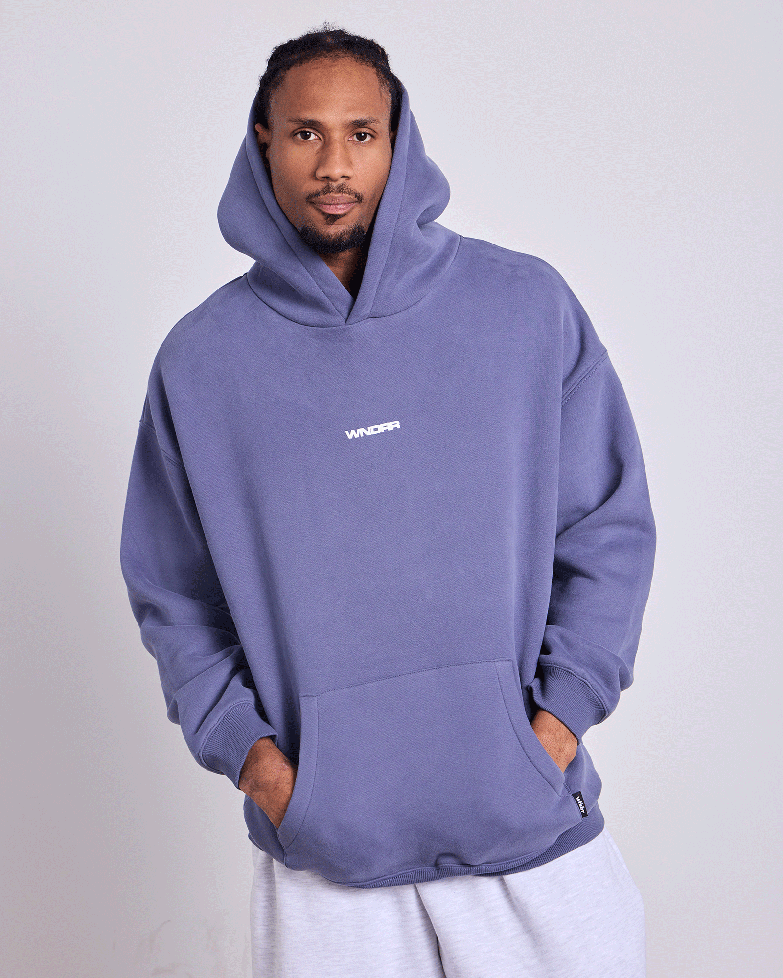 REFRAIN HOOD SWEAT - STORM BLUE