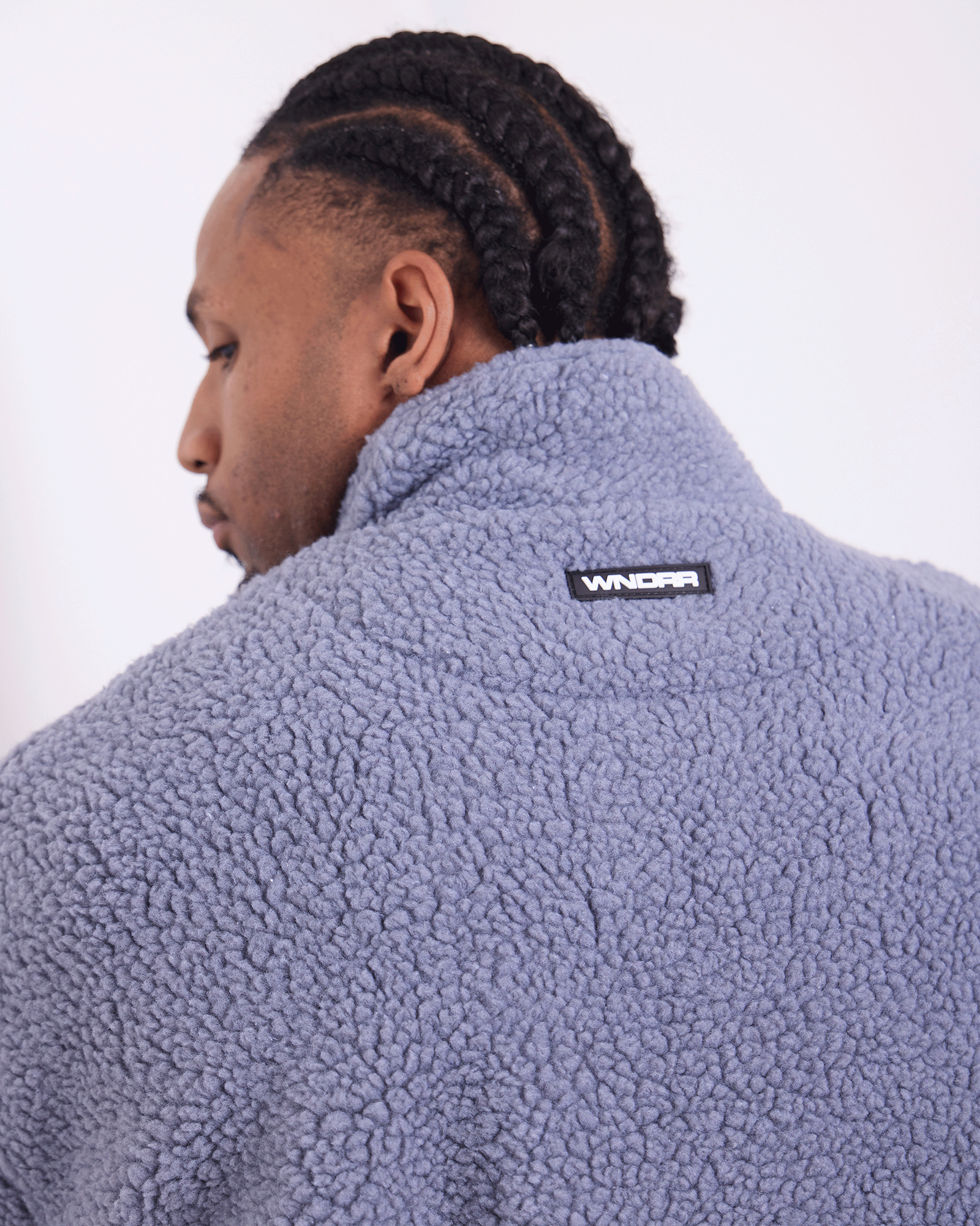 MOTIF 1/4 ZIP SHERPA FLEECE - BLUE